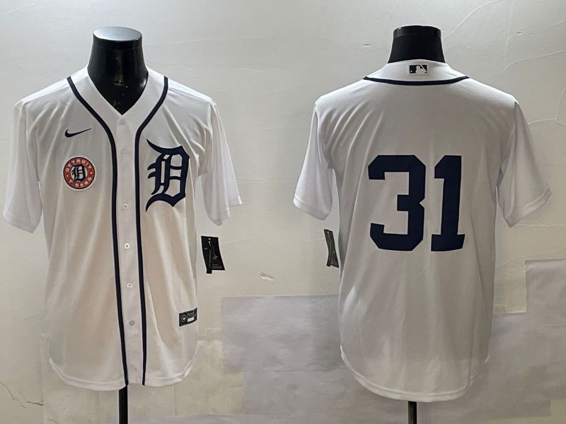 Men Detroit Tigers #31 No Name White Game 2025 Nike MLB Jersey style 3